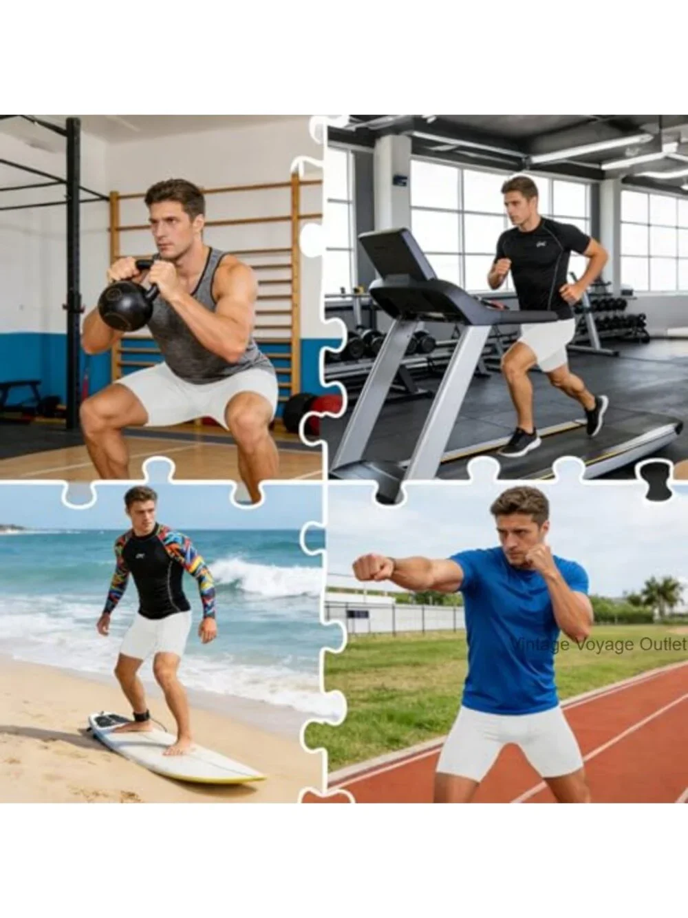Men's Compression Shorts Spandex Athletic Workout Baselayer Boxer Briefs